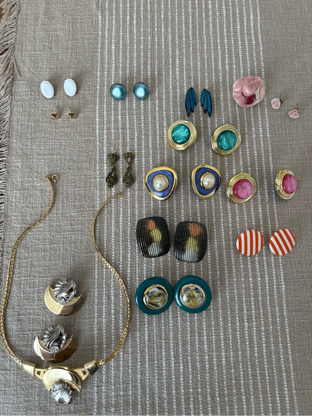Mixed Vintage and Non Vintage Earrings, Necklace and Brooch